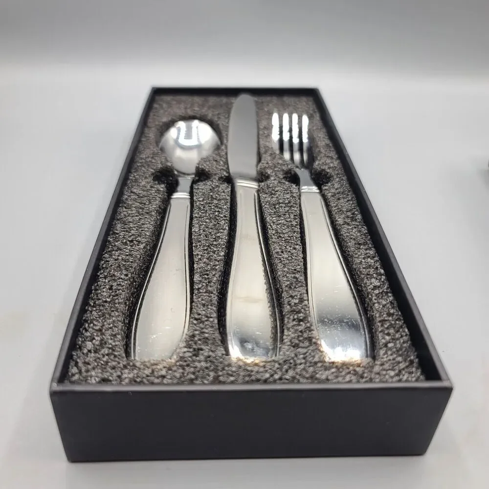 Bunmo Heavyweight Stainless Silverware Flatware Spoon Fork Knife In Box